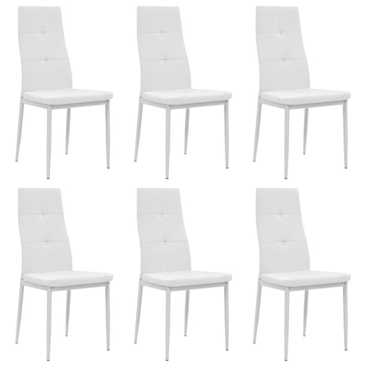 vidaXL Sillas de comedor 6 uds cuero sintético blanco