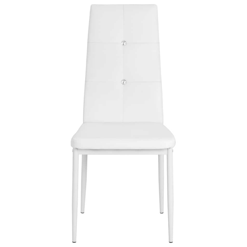 vidaXL Sillas de comedor 6 uds cuero sintético blanco