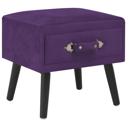 vidaXL Mesita de noche morado oscuro 40x35x40 cm terciopelo