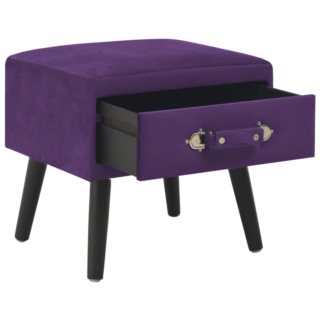 vidaXL Mesita de noche morado oscuro 40x35x40 cm terciopelo