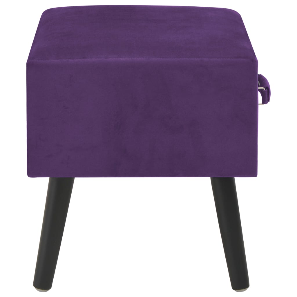 vidaXL Mesita de noche morado oscuro 40x35x40 cm terciopelo