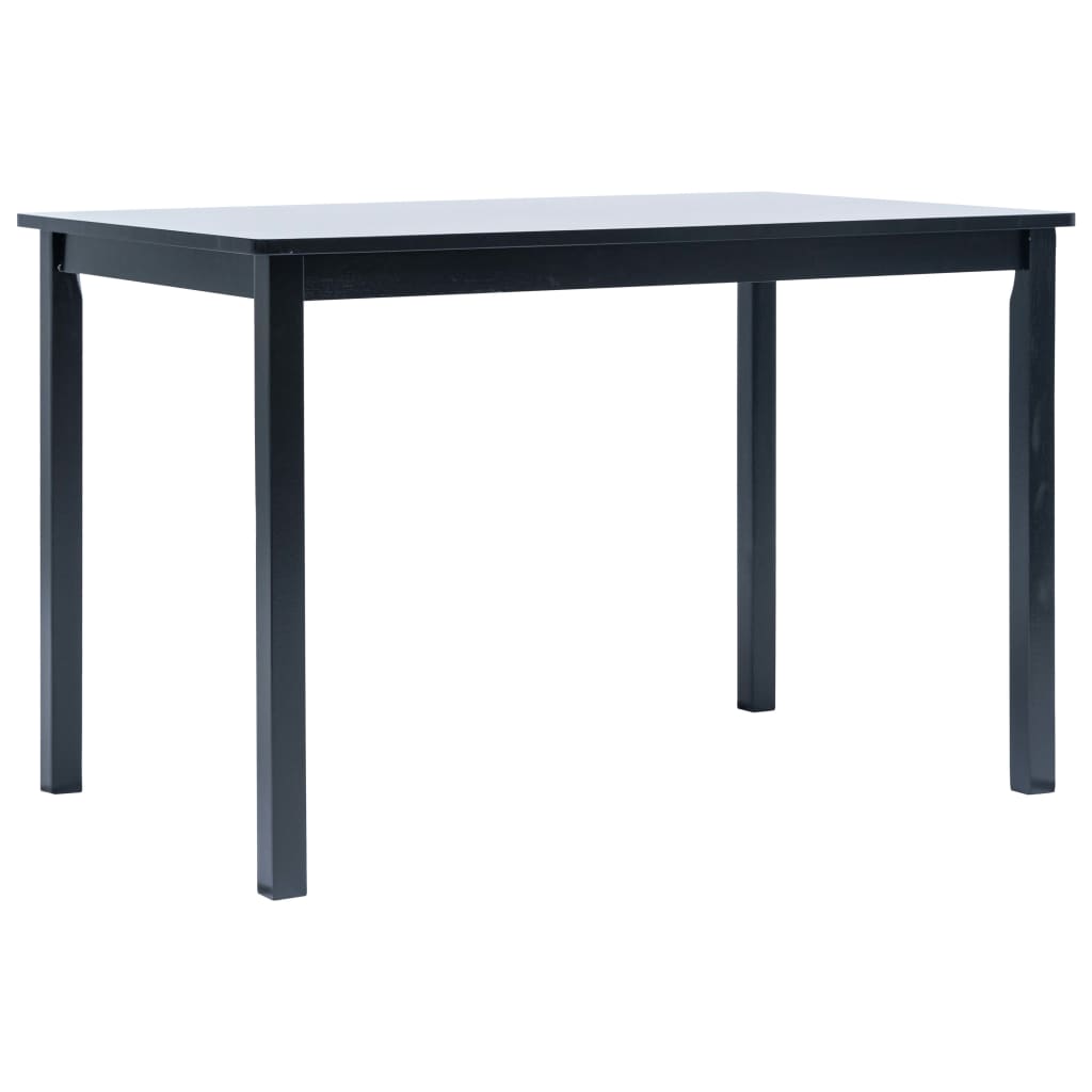 vidaXL Mesa de comedor de madera maciza de caucho negro 114x71x75 cm