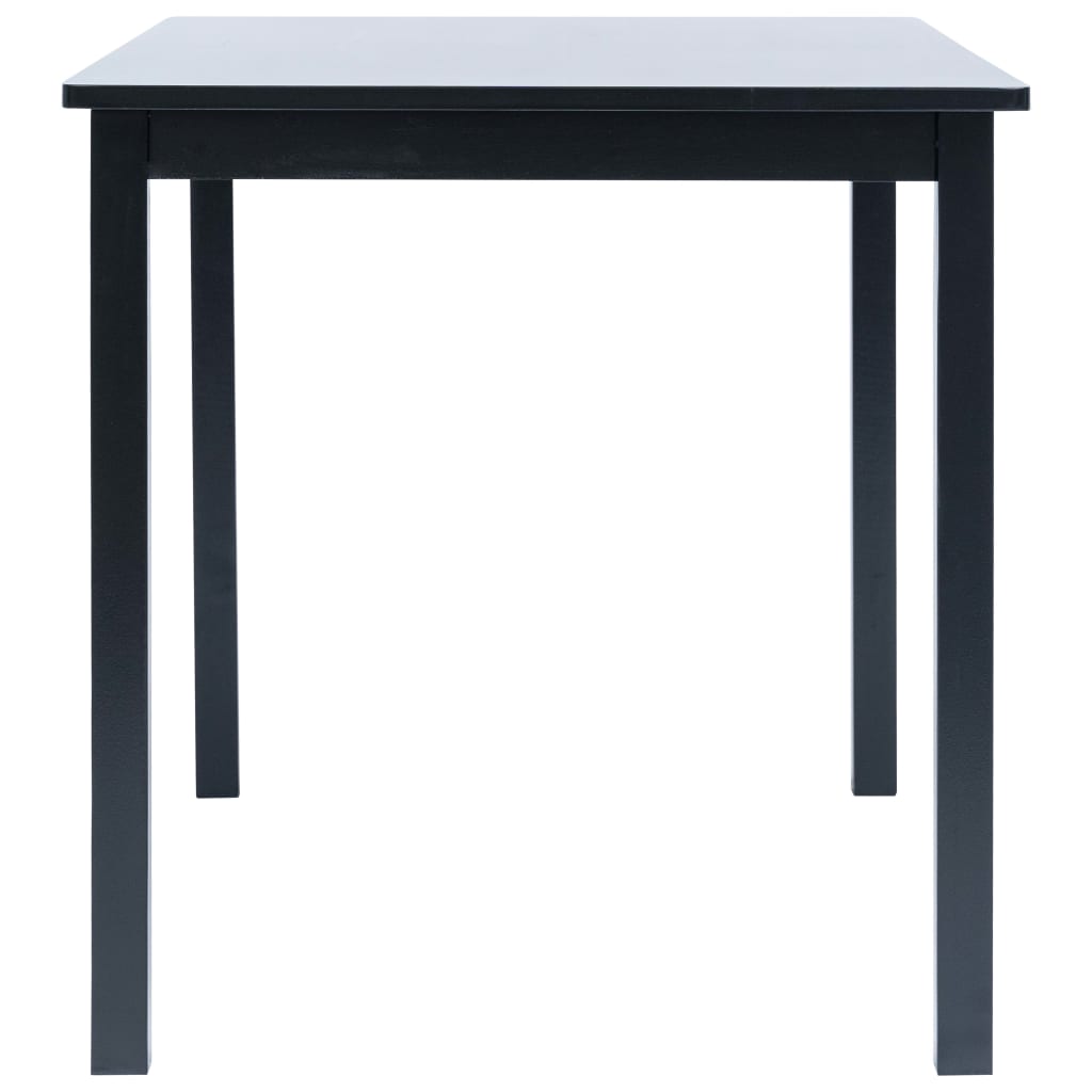 vidaXL Mesa de comedor de madera maciza de caucho negro 114x71x75 cm