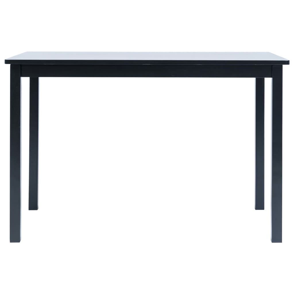 vidaXL Mesa de comedor de madera maciza de caucho negro 114x71x75 cm