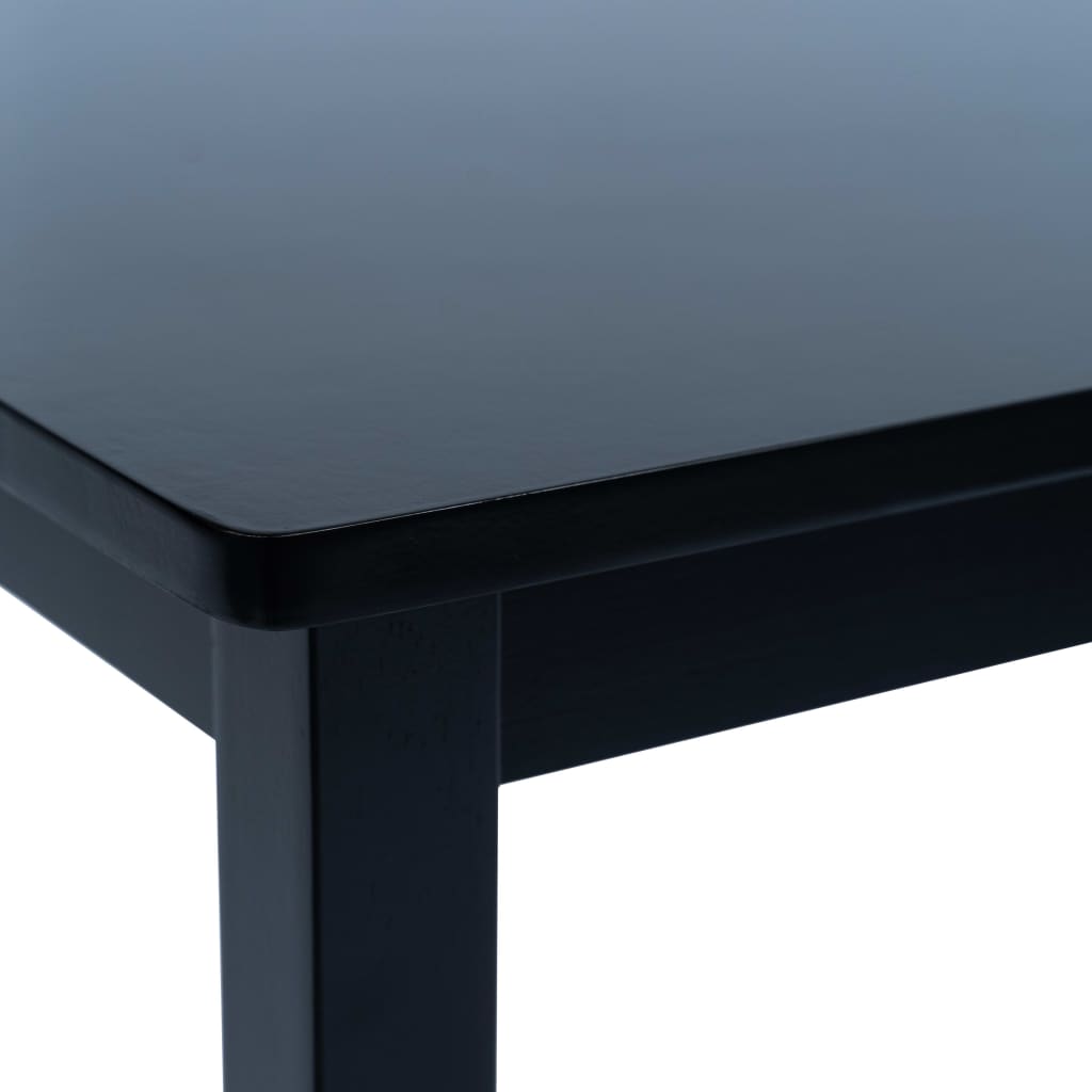 vidaXL Mesa de comedor de madera maciza de caucho negro 114x71x75 cm