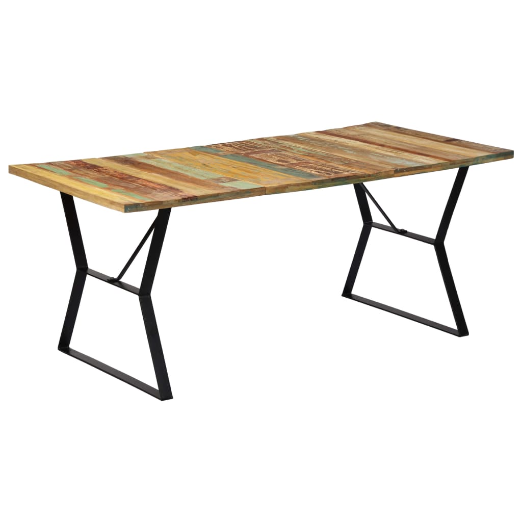 vidaXL Mesa de comedor de madera maciza reciclada 180x90x76 cm