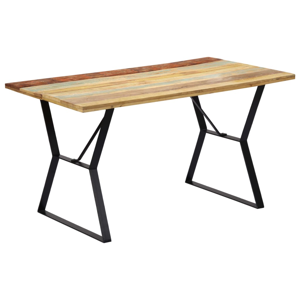 vidaXL Mesa de comedor de madera maciza reciclada 140x80x76 cm