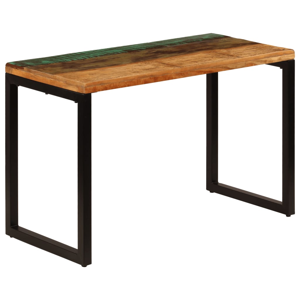 vidaXL Mesa de comedor de madera maciza reciclada y acero 115x55x76 cm