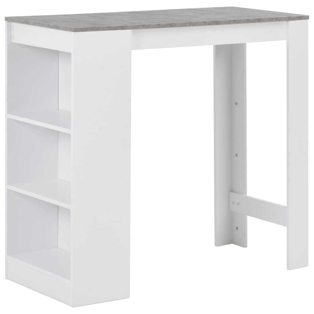 vidaXL Mesa alta de cocina con estantería blanca 110x50x103 cm