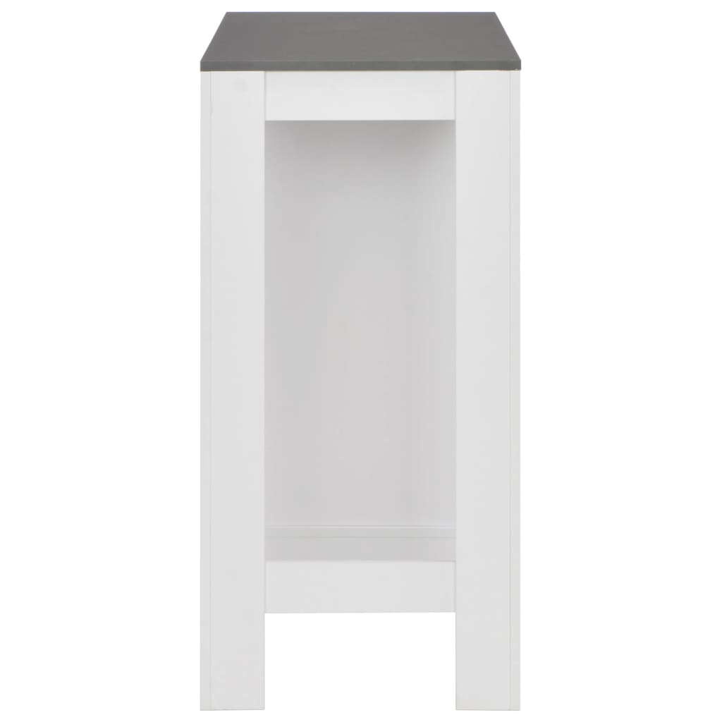 vidaXL Mesa alta de cocina con estantería blanca 110x50x103 cm