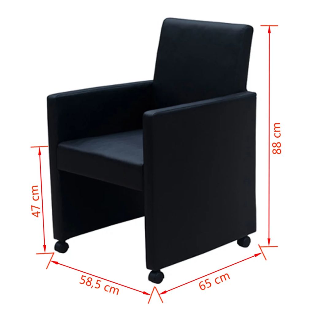 vidaXL Sillas de comedor 2 unidades cuero sintético negro