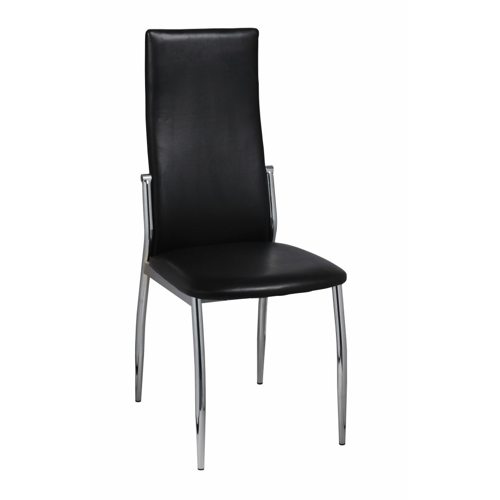 vidaXL Sillas de comedor 4 unidades cuero sintético negro