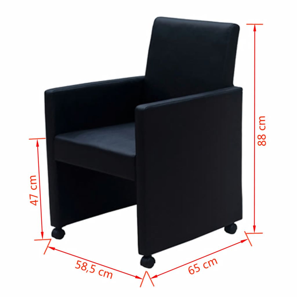 vidaXL Sillas de comedor 4 unidades cuero sintético negro