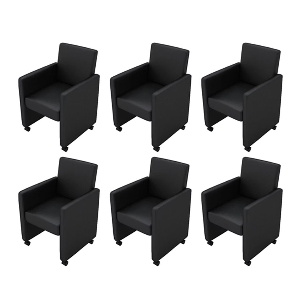 vidaXL Sillas de comedor 6 unidades cuero sintético negro