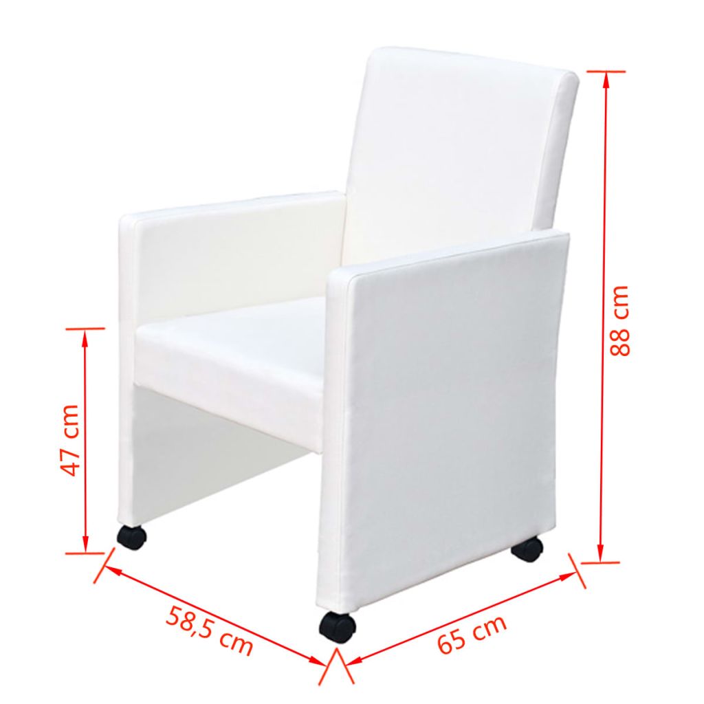 vidaXL Sillas de comedor 6 uds cuero sintético blanco