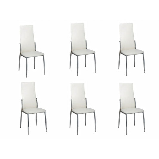 vidaXL Sillas de comedor 6 uds cuero sintético blanco