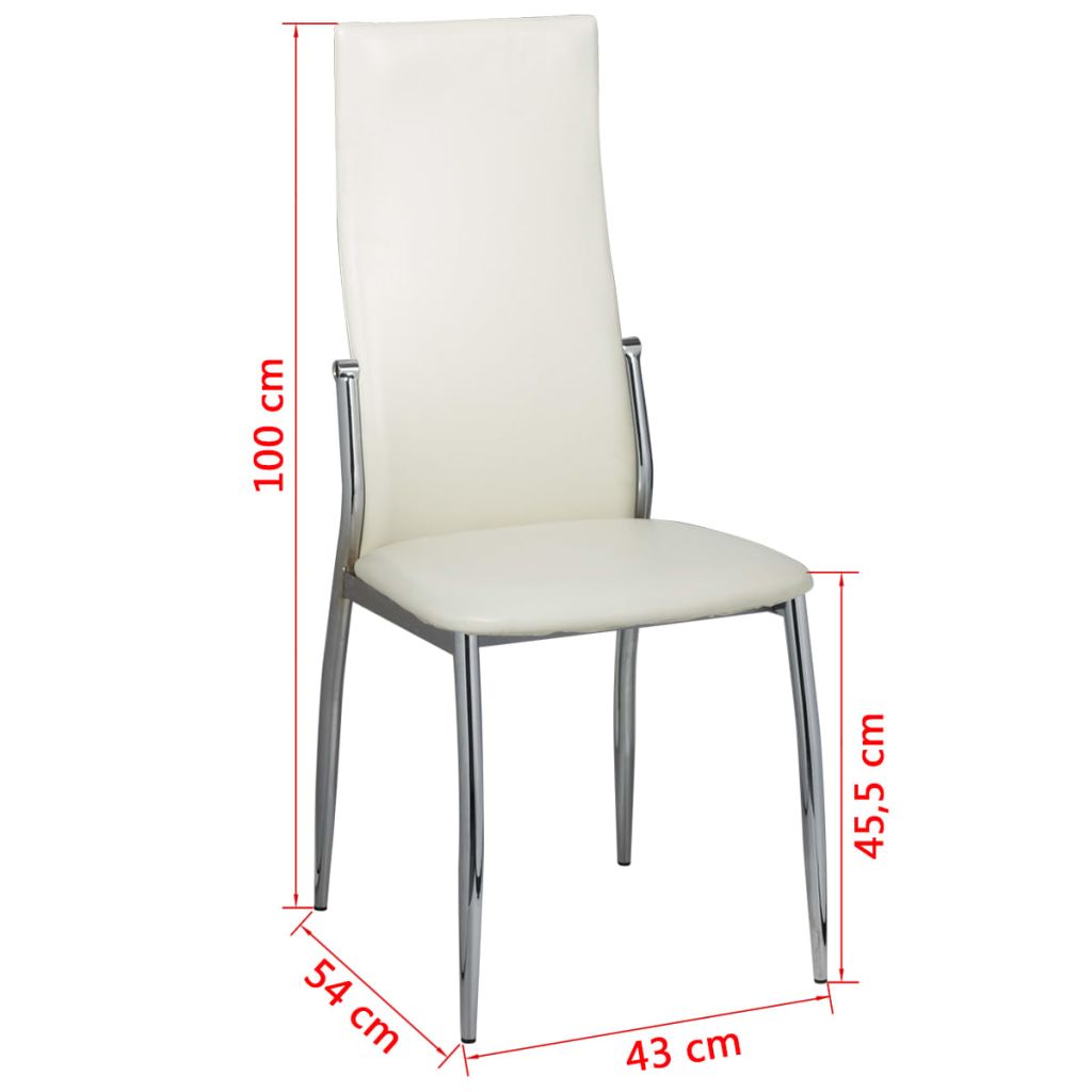 vidaXL Sillas de comedor 6 uds cuero sintético blanco