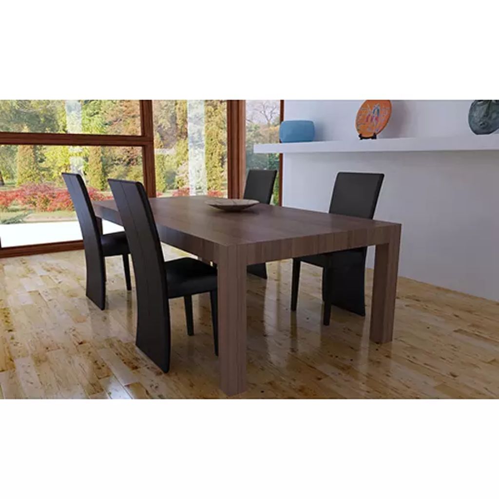 vidaXL Sillas de comedor 4 unidades cuero sintético marrón oscuro