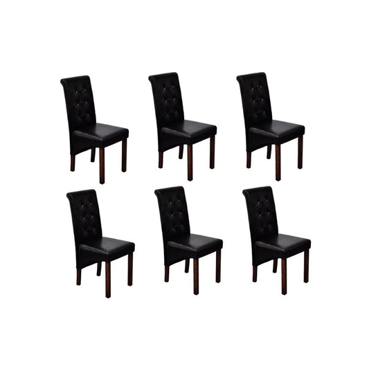 vidaXL Sillas de comedor 6 unidades cuero sintético negro