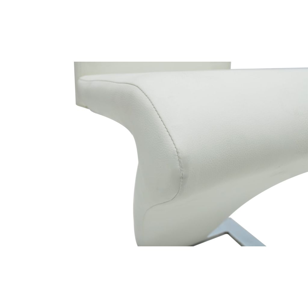 vidaXL Sillas de comedor 4 unidades cuero sintético blanco