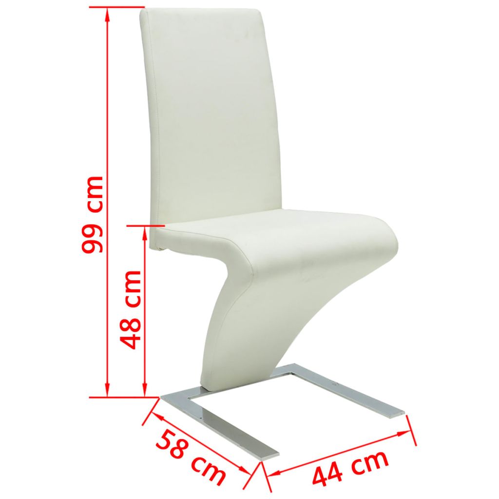 vidaXL Sillas de comedor 4 unidades cuero sintético blanco