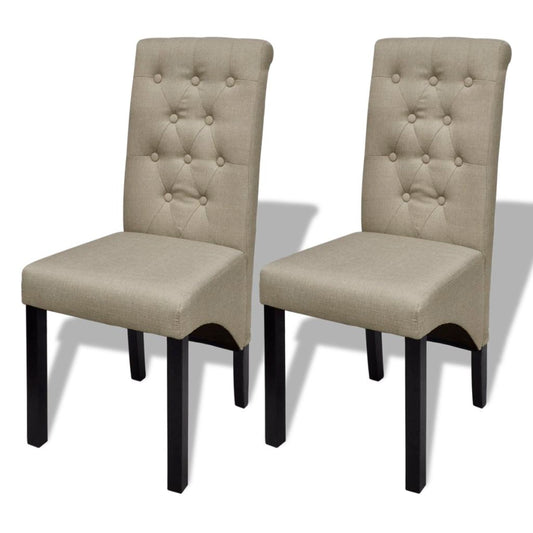 vidaXL Sillas de comedor 2 unidades de tela beige