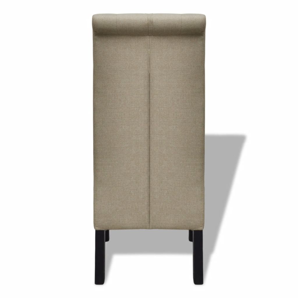 vidaXL Sillas de comedor 2 unidades de tela beige