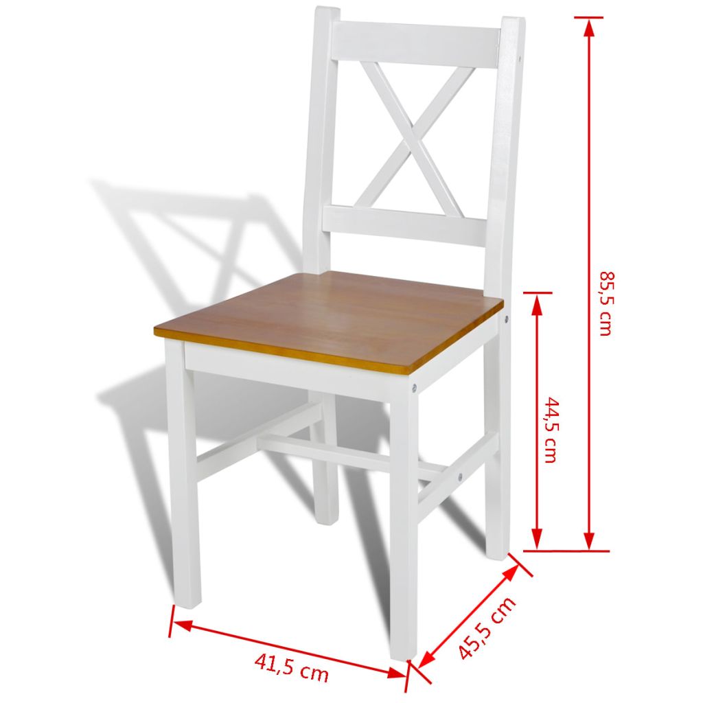 vidaXL Sillas de comedor 6 unidades madera de pino blanco