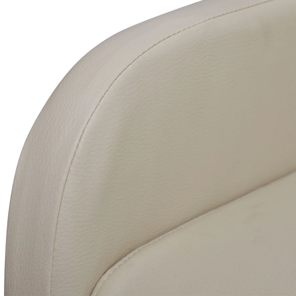 vidaXL Sillón plegable de cuero sintético color crema