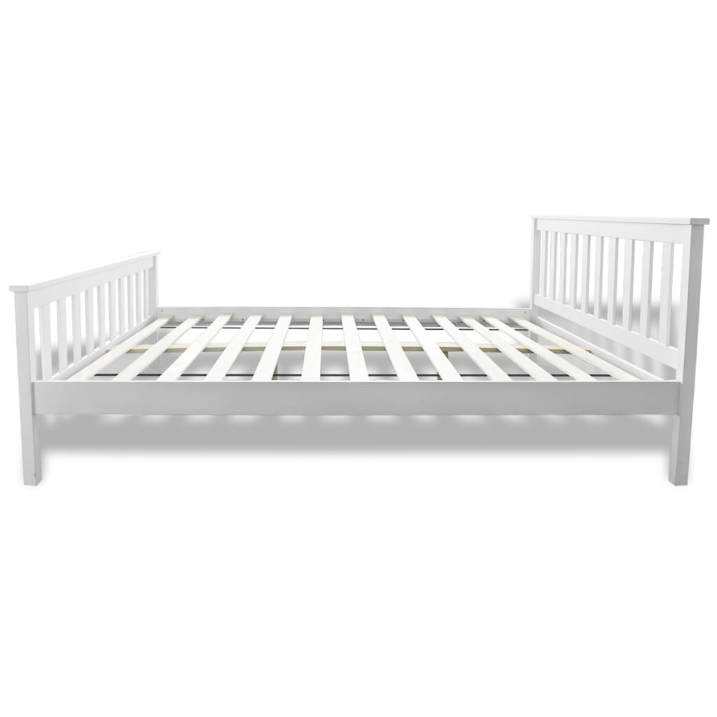 vidaXL Cama con colchón de madera de pino maciza 140x200 cm