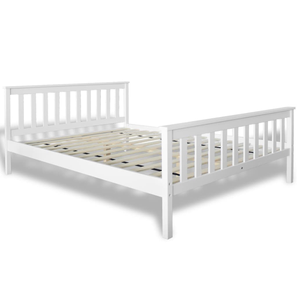 vidaXL Cama con colchón de madera de pino maciza 140x200 cm