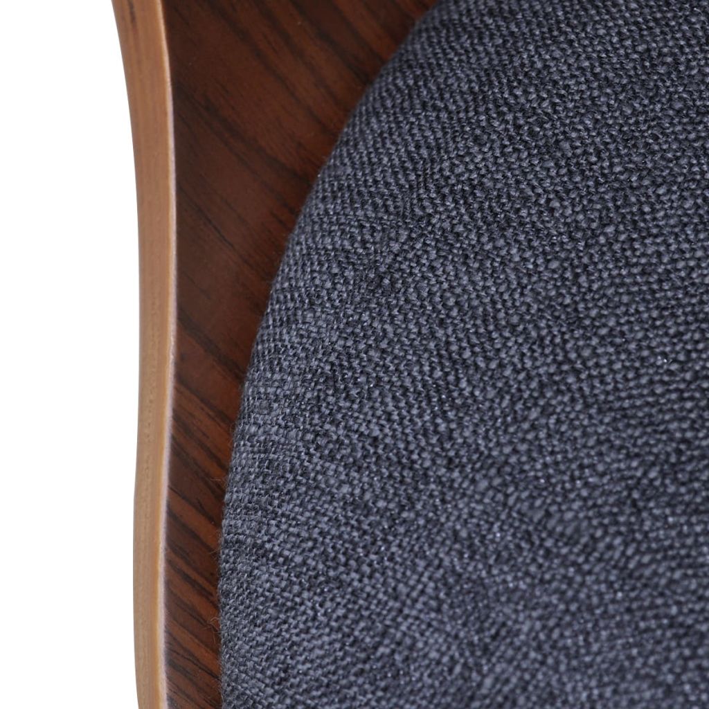 vidaXL Sillas de comedor 4 unidades madera curvada y tela gris oscuro