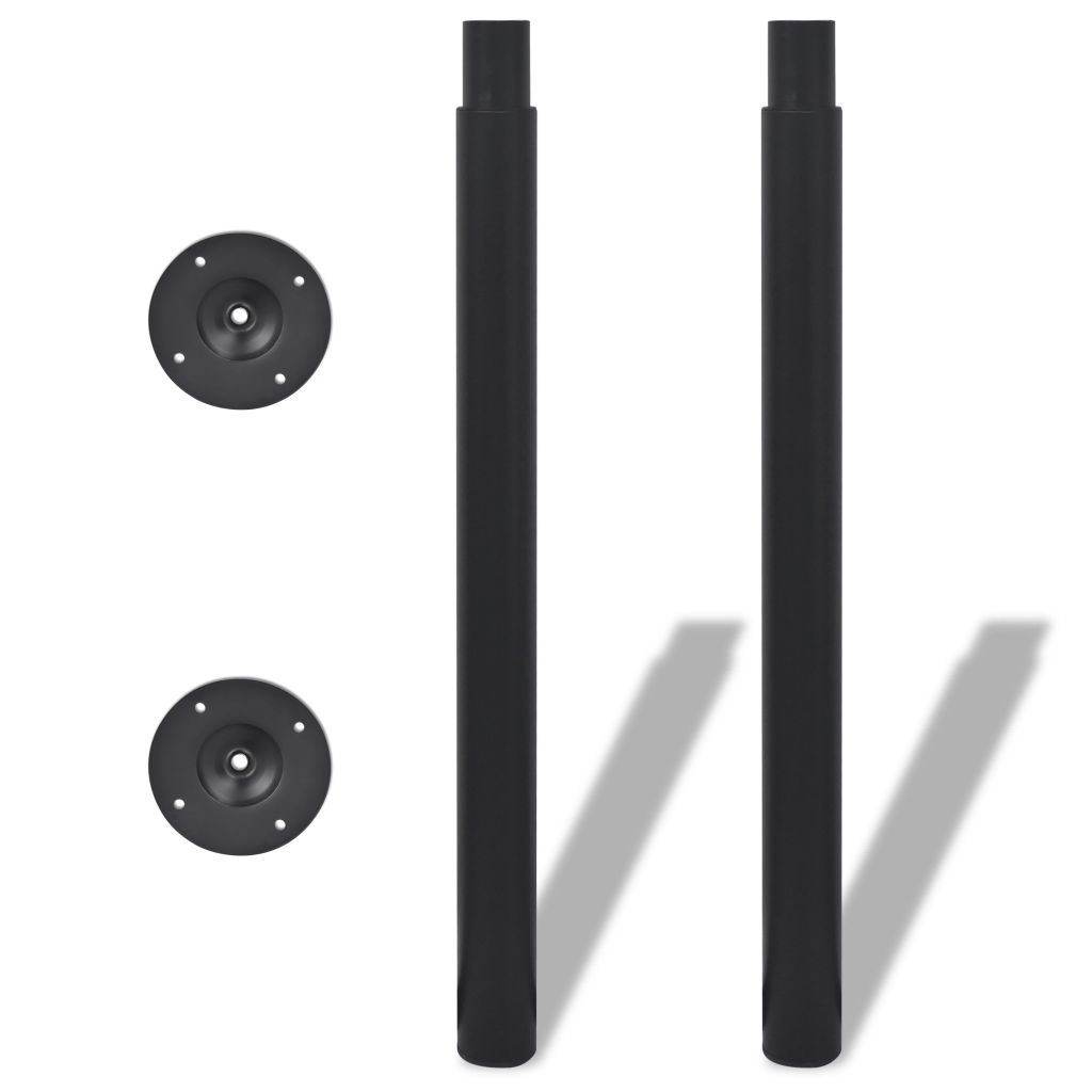 vidaXL 2x Patas de mesa telescópicas negro 710 mm-1100 mm