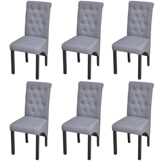 vidaXL Sillas de comedor 6 unidades tela gris claro