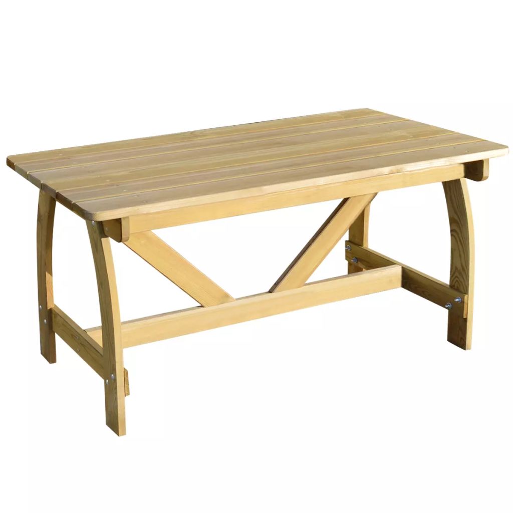 vidaXL Mesa de jardín de madera de pino impregnada 150x74x75 cm