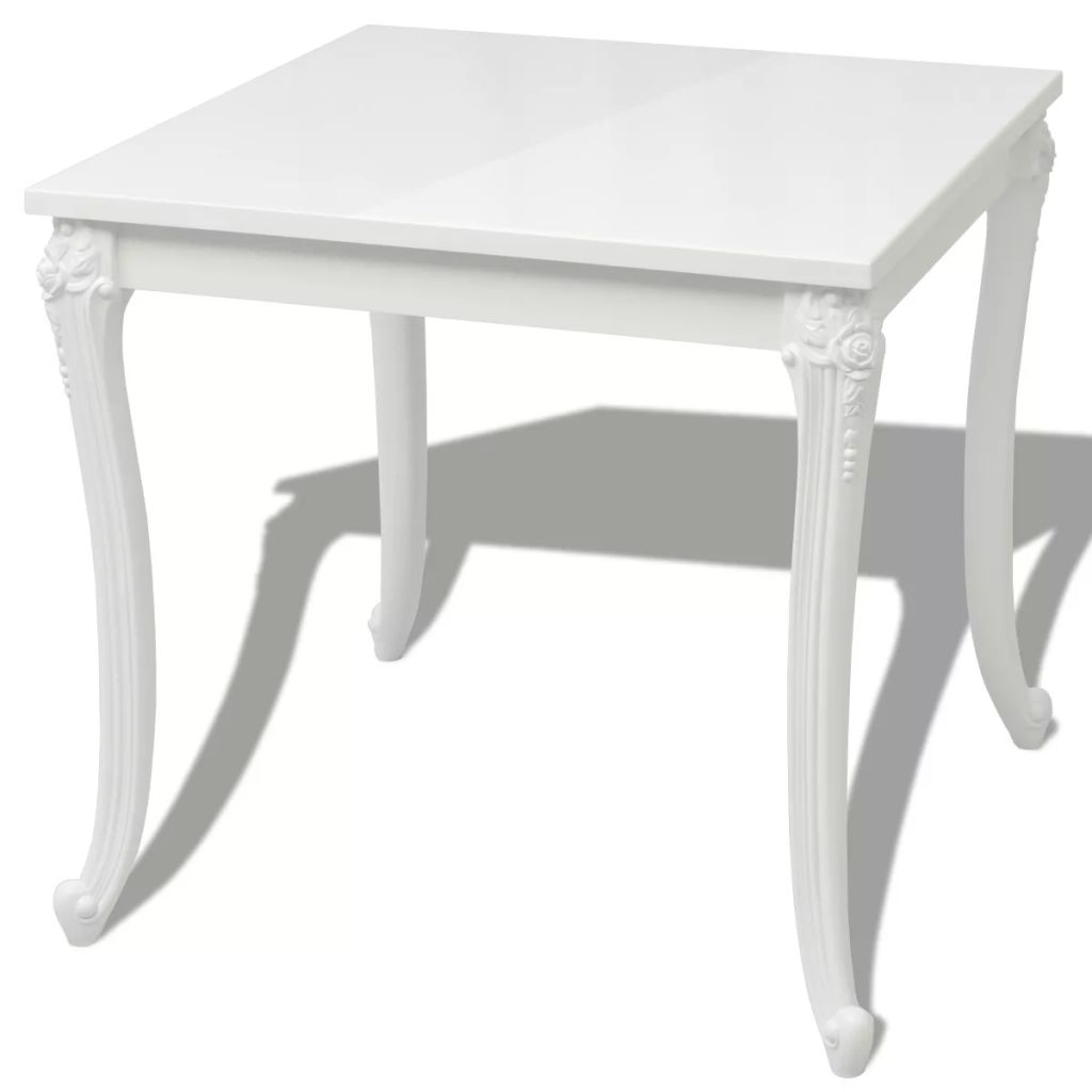 vidaXL Mesa de comedor blanco brillante 80x80x76 cm