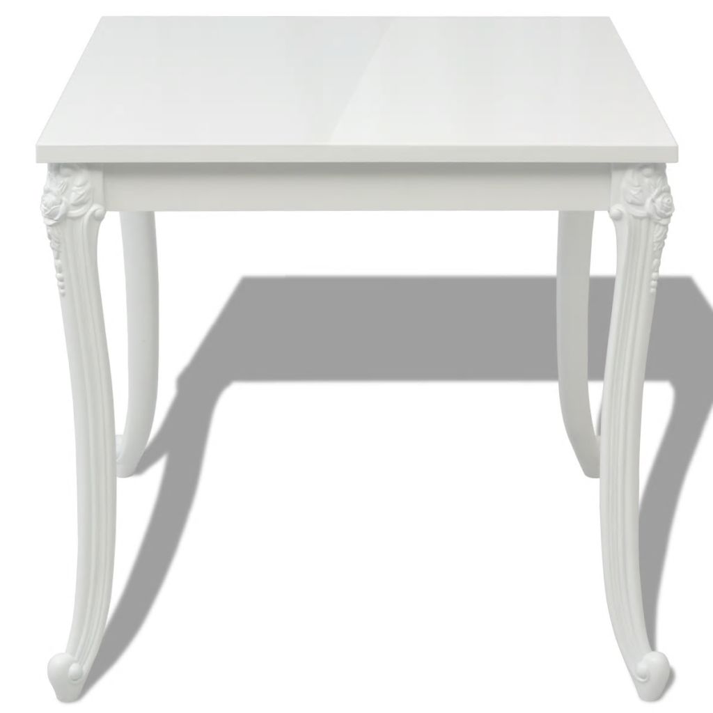 vidaXL Mesa de comedor blanco brillante 80x80x76 cm