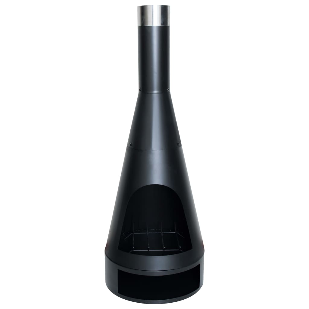 RedFire Chimenea Kingston de acero negro mate 43x120 cm