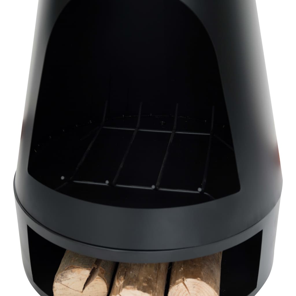 RedFire Chimenea Kingston de acero negro mate 43x120 cm