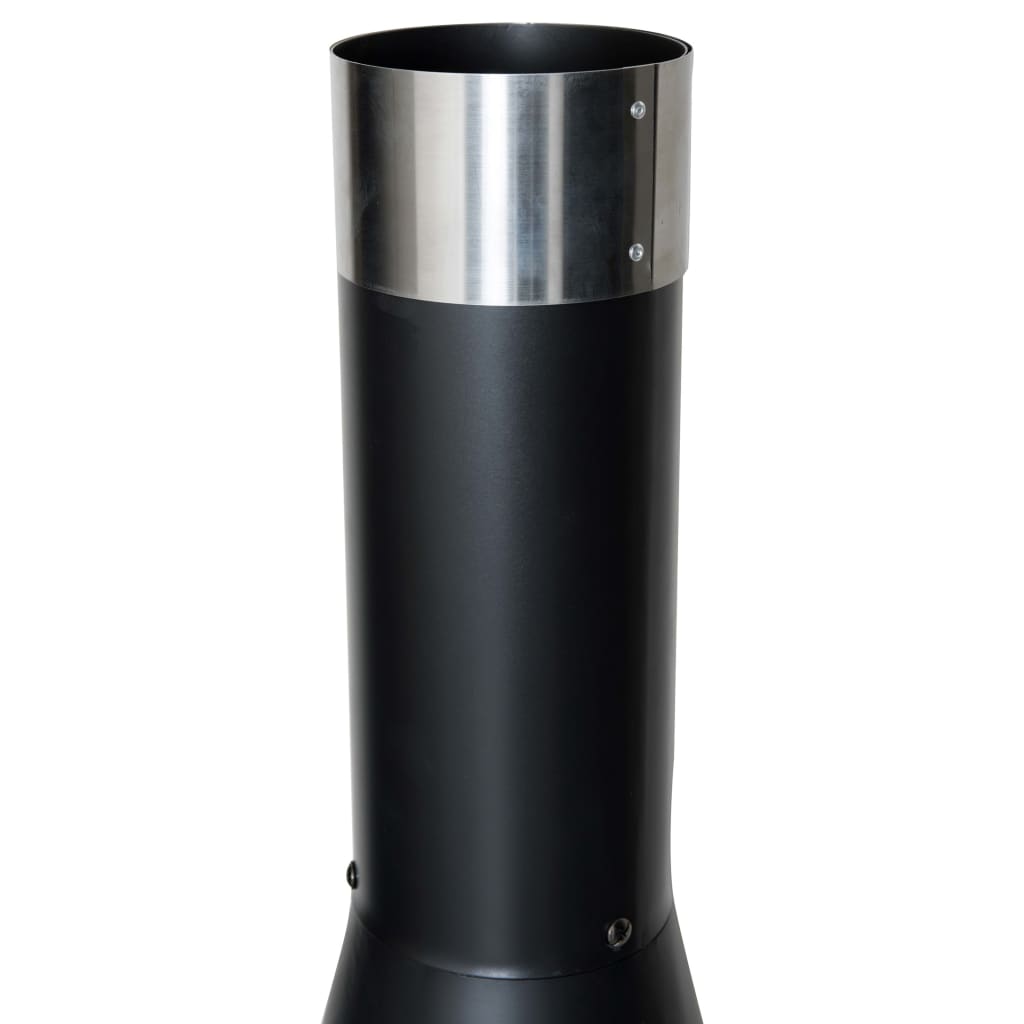 RedFire Chimenea Kingston de acero negro mate 43x120 cm