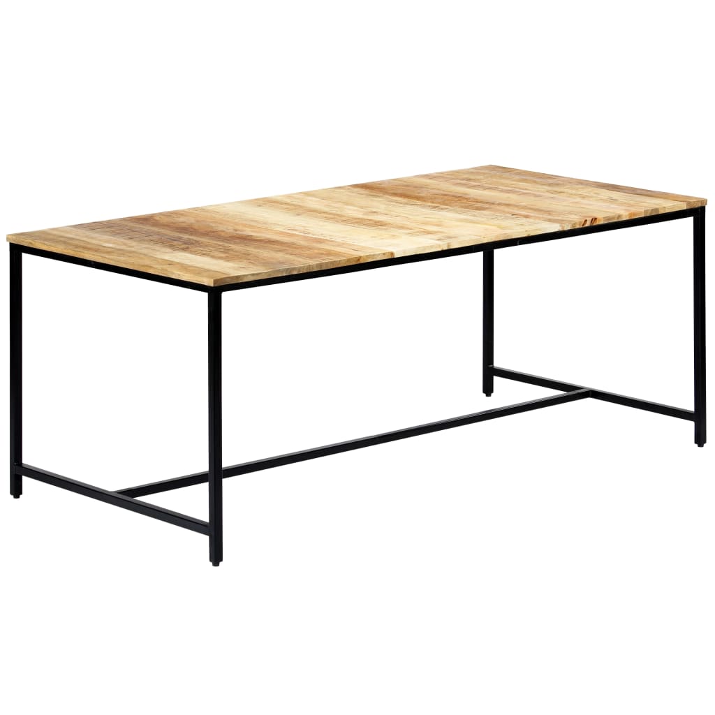 vidaXL Mesa de comedor madera maciza de mango rugosa 180x90x75 cm