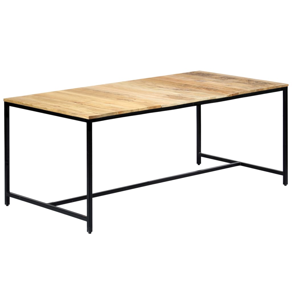 vidaXL Mesa de comedor madera maciza de mango rugosa 180x90x75 cm