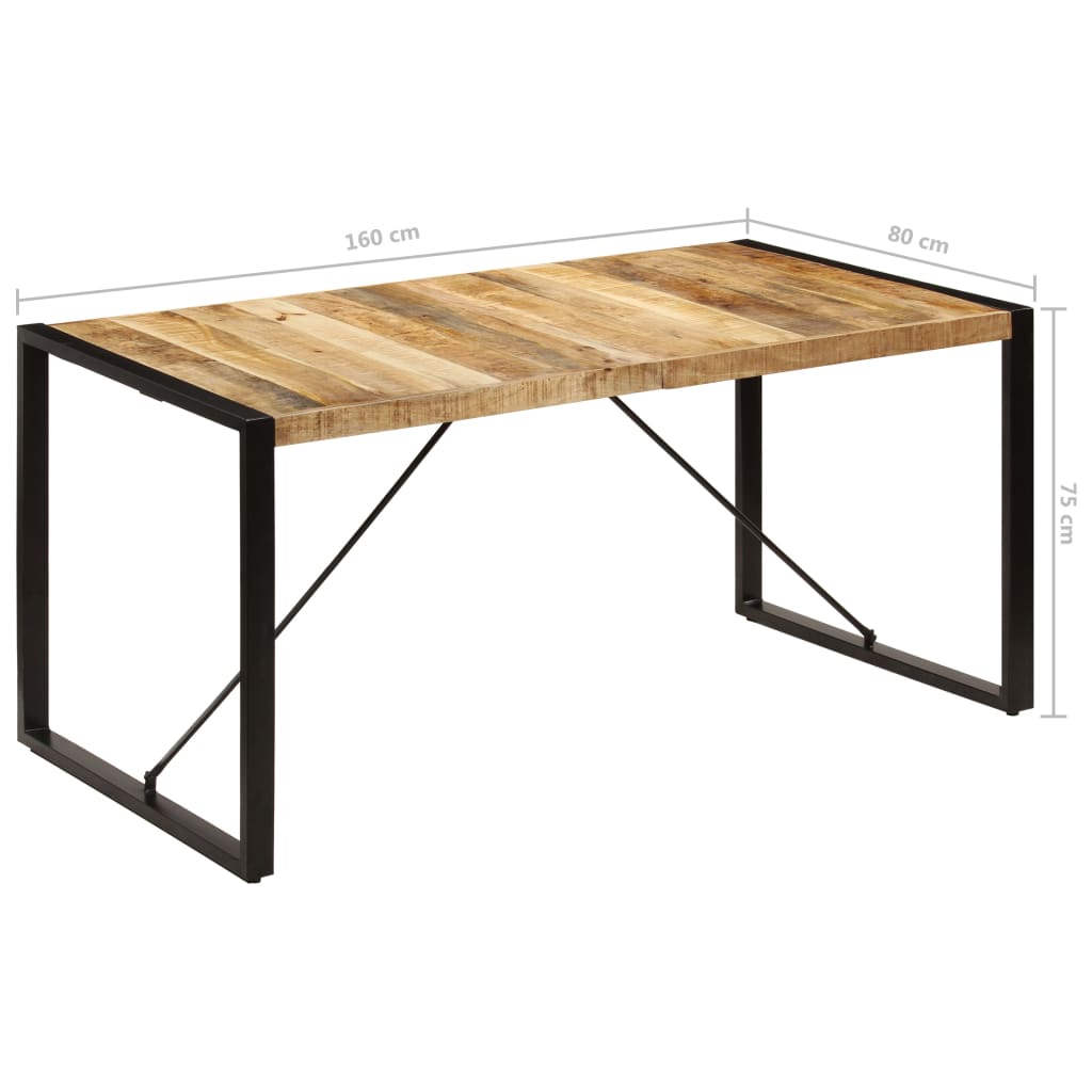 vidaXL Mesa de comedor de madera maciza de mango 160x80x75 cm