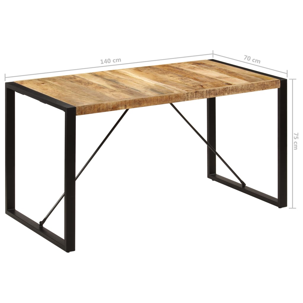 vidaXL Mesa de comedor madera maciza de mango 140x70x75 cm