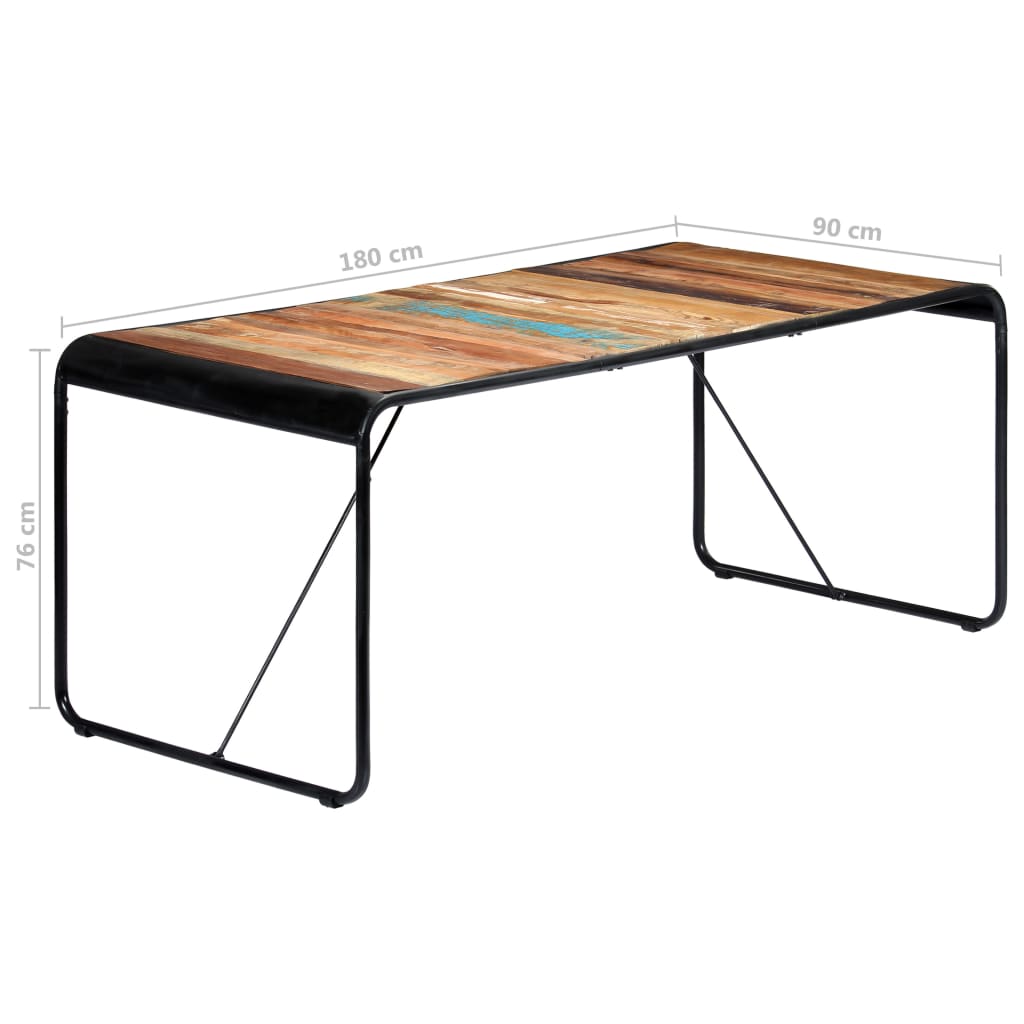 vidaXL Mesa de comedor de madera maciza reciclada 180x90x76 cm