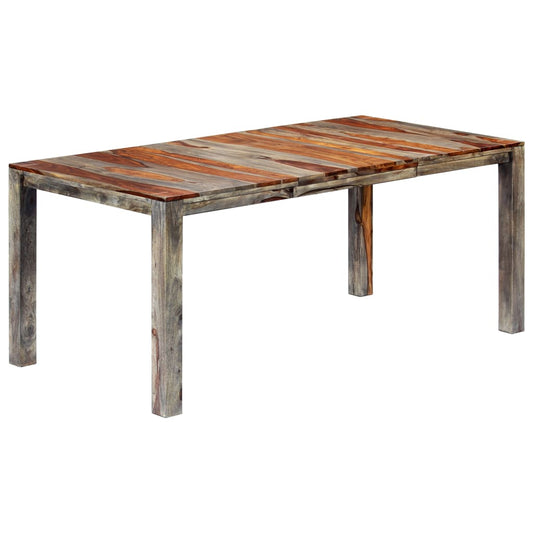 vidaXL Mesa de comedor de madera maciza de sheesham gris 180x90x76 cm