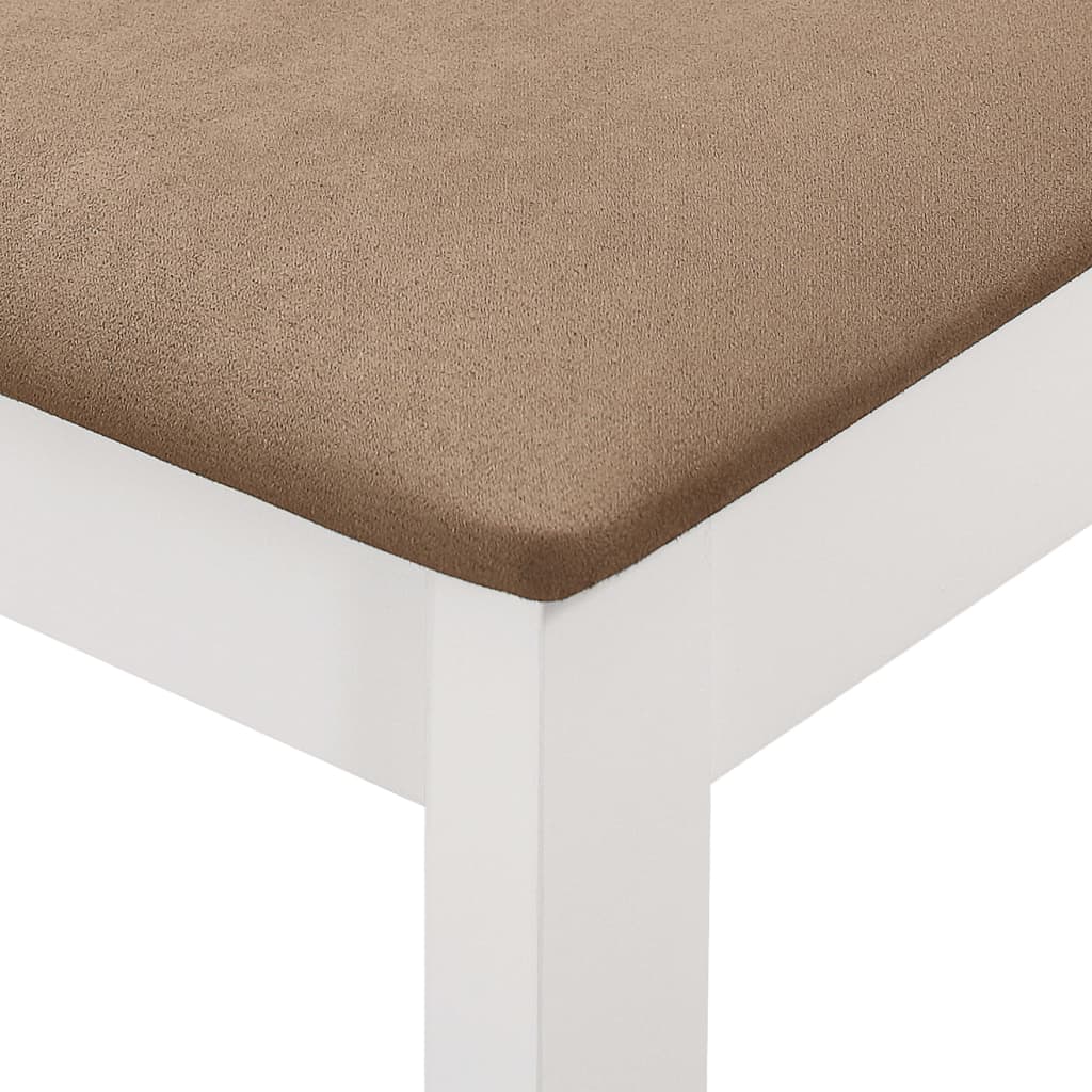 vidaXL Sillas de comedor con cojines 4 unidades madera maciza blanca