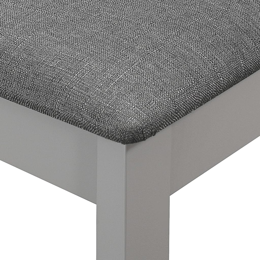 vidaXL Sillas de comedor con cojines de madera maciza gris 4 unidades