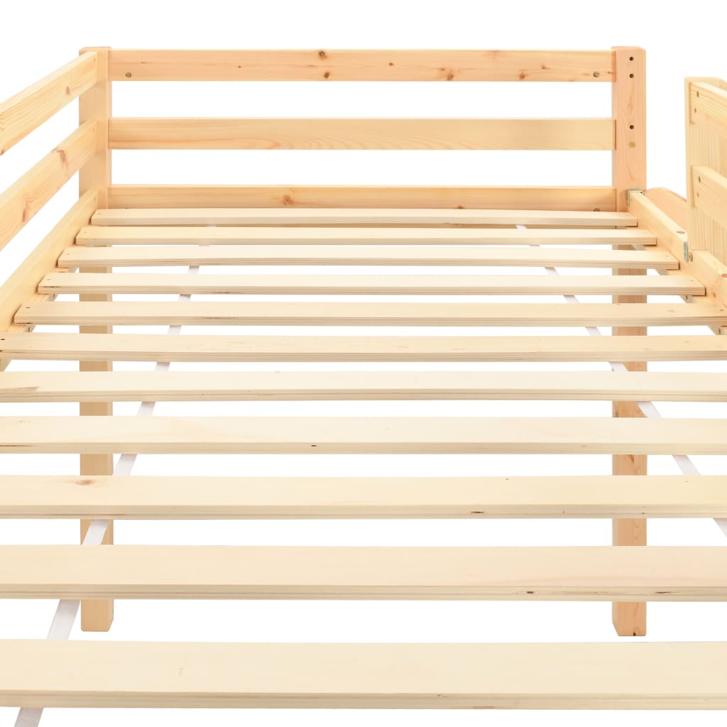 vidaXL Cama alta para niños tobogán y escalera madera pino 97x208 cm