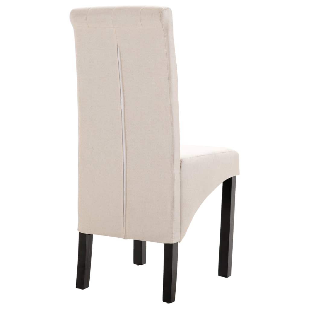 vidaXL Sillas de comedor 2 unidades tela color crema